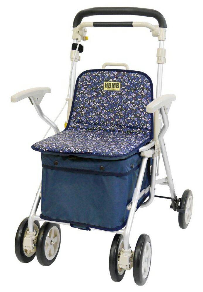 ウィズワン シルバーカート（花柄紺） ヘルスバッグMBNV ヘルスバッグMBNV [ヘルスバグMBNV]