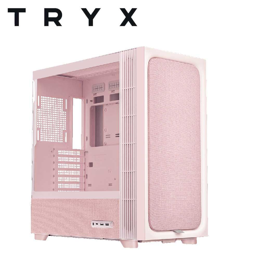 TRYX｜トライエックス FLOVA(フローヴァ) F50 シリーズ ATXマザーボード対応 ファブリック素材採用 タワー型PCケース（ピンク） C-F500F-FM1E-G0Q