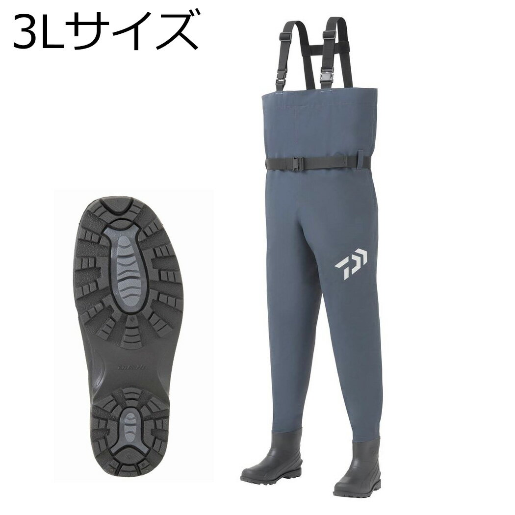 ダイワ PW-4351 ブレスウェーダー 3Lサイズ27.0～28.0cm ラジアルソール(ブラック) PW-4351 3Lサイズ DAIWA チェストハイウェーダー