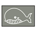 101704-62 フットマーク 動物マーク　面ファスナー式（クジラ） FOOTMARK