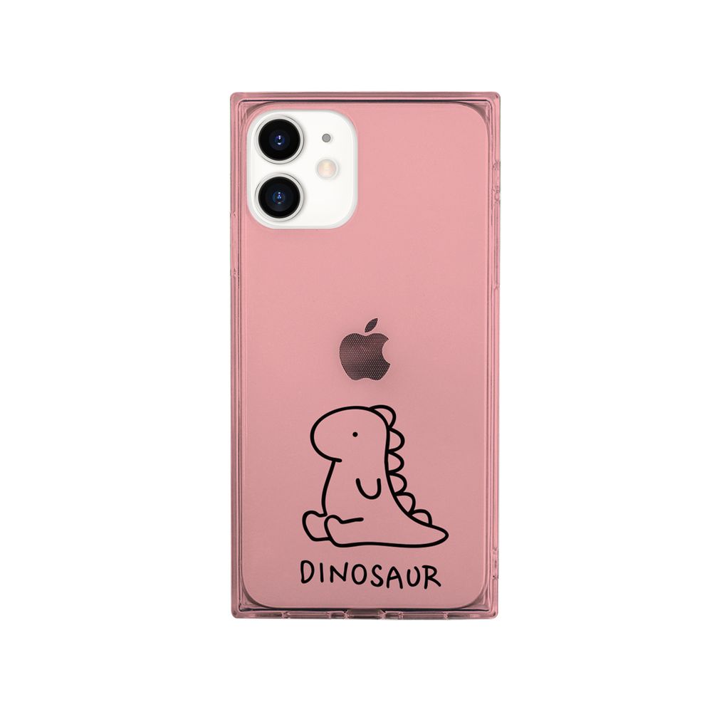AKAN iPhone 12 mini用 ソフトスクエアケース ダイナソー（ピンク） AK19176 ...