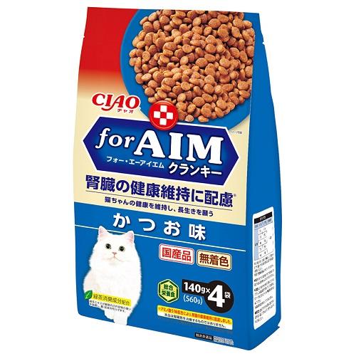 キャットフード　ドライ CIAO for AIM クランキー かつお味 560g (140g×4袋) CA-52 いなばペットフード AIMクランキ-カツオアジ4Pのサムネイル