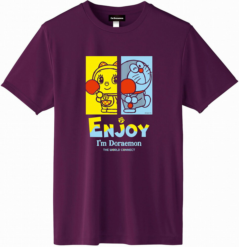 TWC(ザ・ワールドコネクト) ユニセックス TWC I’m DORAEMON 卓球Tシャツ F（パープル・サイズ：LL） IRM-GV014-GV-LL