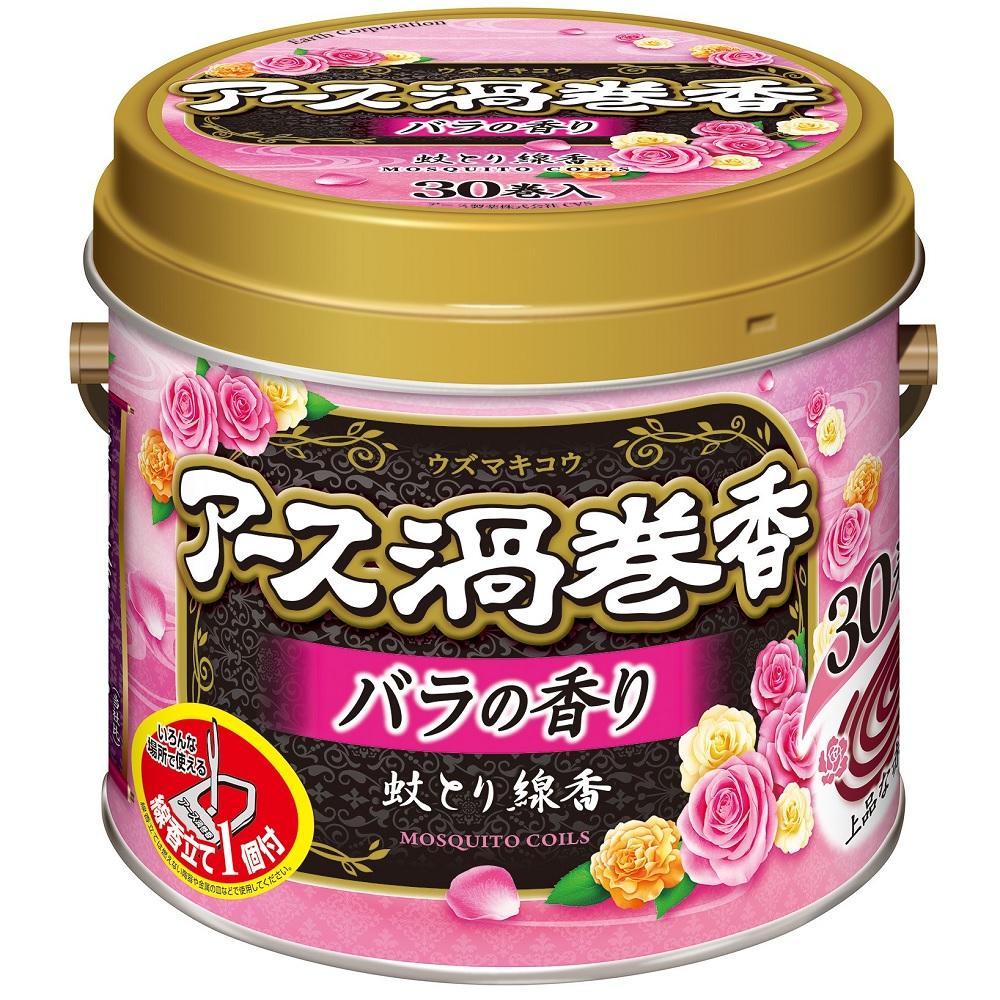 アース渦巻香 バラの香り 30巻缶入 アース製薬 ア-スウズマキコウバラ30マキカン