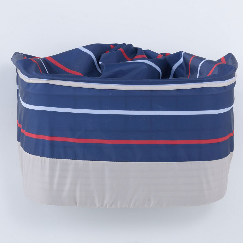 K-109FB 川住製作所 川住 K-109FB デザイン前カゴカバー(赤紺ボーダー/ライトベージュ)