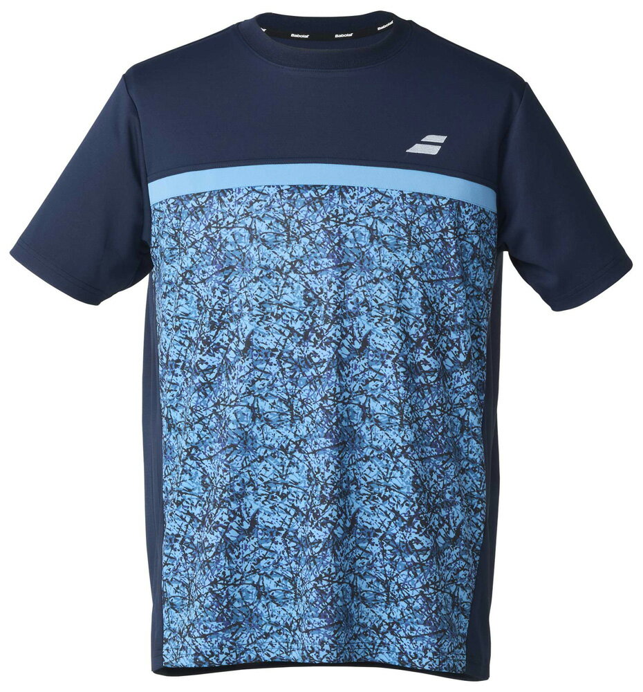 BabolaT(バボラ) メンズ ゲーム・プラクティス兼用 半袖シャツ CLUB SHORT SLEEVE SHIRT 2.0（ブルー・サイズ：S） BUP5562C-BL00-S