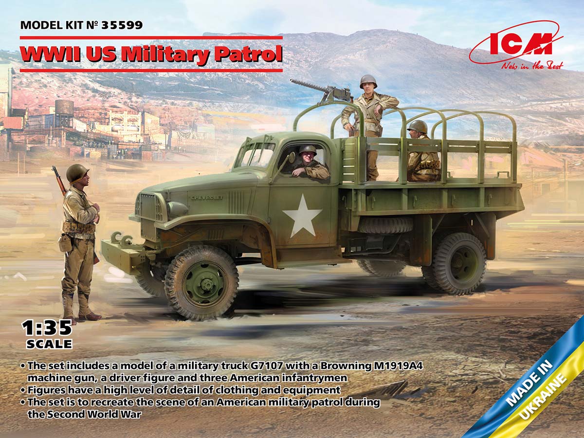 ICM 1/35 WWII G7107 米軍パトロール軍用車 w/MG M1919A4【35599】 プラモデル