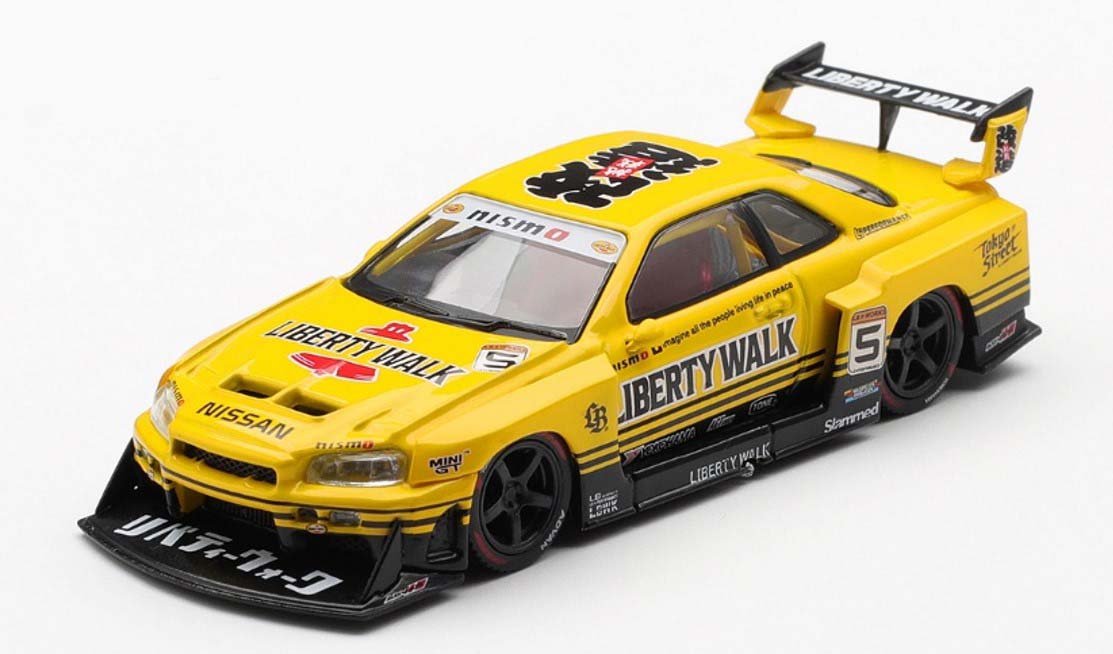 MINI-GT 1/64 Nissan LB-ER34 Super Silhouette スカイライン スポーツイエロー(右ハンドル)【MGT01182-R】 ミニカー