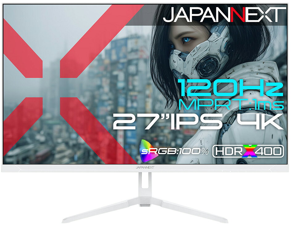 JAPANNEXT｜ジャパンネクスト ゲーミング液晶ディスプレイ(27型/IPS(ADS)/4K UHD 3840×2160/120Hz/1ms)(ホワイト) JN-IPS27G120U-W