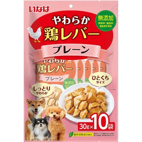 【返品種別B】□「返品種別」について詳しくはこちら□※仕様やパッケージは、リニューアルなどの理由で変更になっている場合がございます。予めご了承下さい。※お手元に届きました商品(パッケージ)の原材料や成分などの仕様を、必ず開封前にご確認の上、ご使用下さい。◆好評のやわらかシリーズの大容量パック。◆多頭飼いのご家庭でも便利です。■内容量：30g×10袋■原材料：鶏肝、ビタミンE、緑茶エキス■保証成分値：たんぱく質21.0％以上、脂質6.0％以上、粗繊維0.1％以下、灰分1.8％以下、水分70.0％以下■エネルギー：約50kcal/袋原産国：タイいなばペットフード広告文責：株式会社Joshin(06-6633-1111)日用雑貨＞ペット＞犬＞ドッグフード