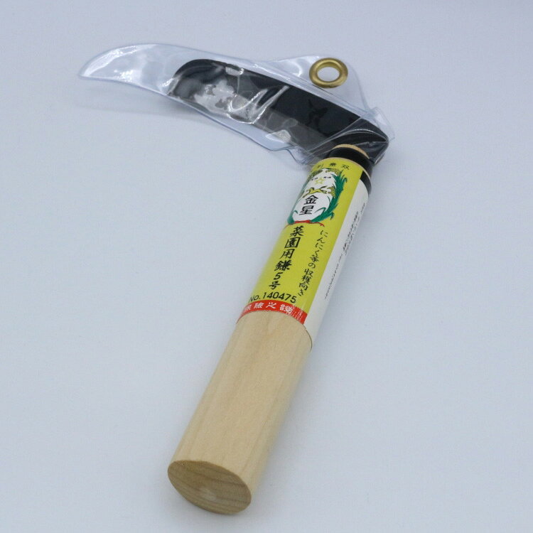 【返品種別B】□「返品種別」について詳しくはこちら□※画像はイメージです。◆にんにくの根切り(ひげ)をカットする【右】タイプのナイフです。◆右利き用、左利き用という訳ではございません。刃が右向き、左向きの2種類ございます。お使いになられやすい方を、お選びください。◆作業をしやすくする為の湾曲刃。◆にんにく等の収穫向き。◆にんにくの収穫後の根切り作業に。■　仕　様　■全長(約)：18cm刃渡り(約)：7cm重量(約)：70g[140475キンボシ]キンボシアウトドア＞ガーデン・エクステリア用品＞草刈り・除草用品