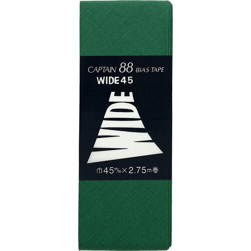 【返品種別B】□「返品種別」について詳しくはこちら□※画像はイメージです。◆幅が広い両折バイアステープです。◆見返し代わりや、スカートの裾しまつによく使われています。■　仕　様　■入数・内容量：1本規格・サイズ：45mm巾×2.75m巻素材：ポリエステル65％、コットン35％[CP6350]キャプテンアウトドア＞手芸用品＞ソーイング関連＞縫製資材