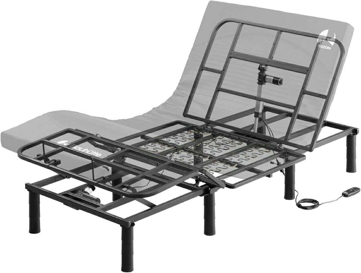 バウヒュッテ 電動ゲーミングベッド2 シングル（ブラック） BGB-100FA2-BK Bauhutte　2モーター式　マットレス別売り [BGB100FA2BK]