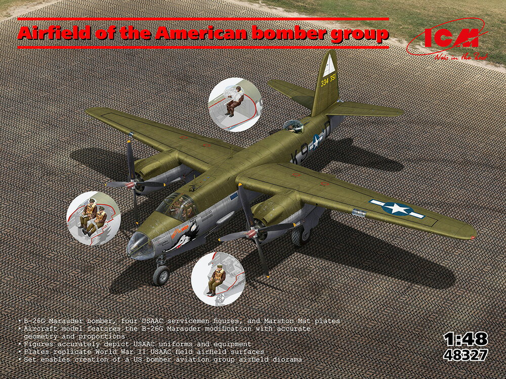 ICM 1/48 USAAC 野戦飛行場セット【48327】 プラモデル