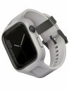 UNIQ Apple Watch 44/45mm用 MONOS 2-IN-1 STRAP WITH HYBRID CASE UNIQ(CHALK GREY) U...