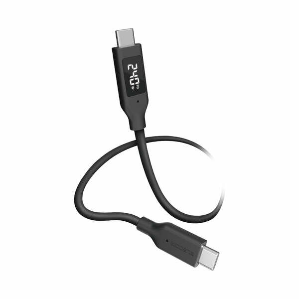 樂天商城 - エレコム 電力ディスプレイ付きケーブル USB-C - USB-C/240W/なめらか(1m・ブラック) MPA-CCW10BK