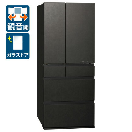 （標準設置料込_Aエリアのみ）パナソニック 650L 6ドア冷蔵庫（ストーンブラック） NR-F65 ...