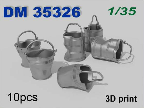 ダンモデルズ 1/35 凹んだバケツ(2種、計10個入)【DAN35326】 ディオラマアクセサリー