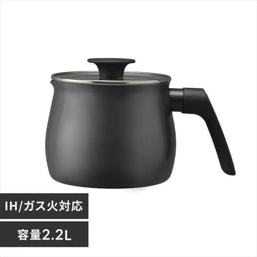 Ih/Gas Compatible - アイリスオーヤマ 【IH対応】 片手鍋　14cm　ブラック MCP-14ブラツク IRIS OHYAMA　マルチポット [MCP14ブラツク]