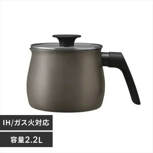 Ih/Gas Compatible - アイリスオーヤマ 【IH対応】 片手鍋　14cm　ブラウン MCP-14ブラウン IRIS OHYAMA　マルチポット [MCP14ブラウン]