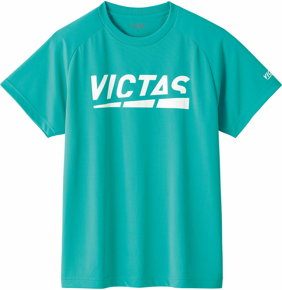 TSP-632101-4300-M ヴィクタス ユニセックス プレイロゴ Tシャツ（ピーコックグリーン・サイズ：M） VICTAS