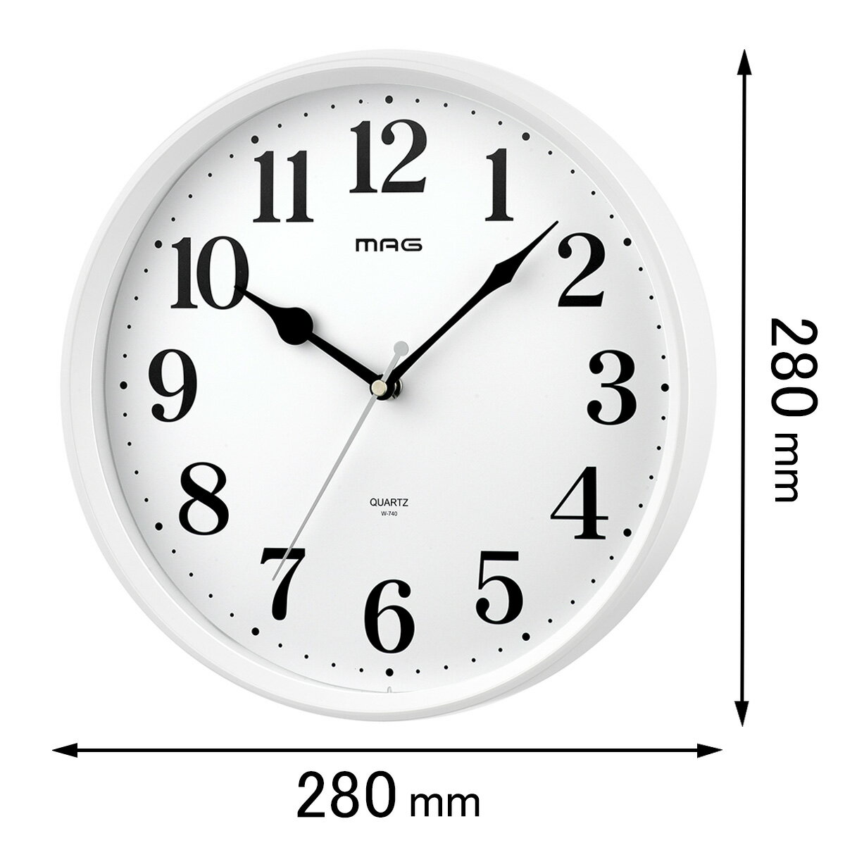 ノア精密 掛け時計 MAG 掛時計 ミドル W-740 WH-Z [W740WHZ]【返品種別A】(3)