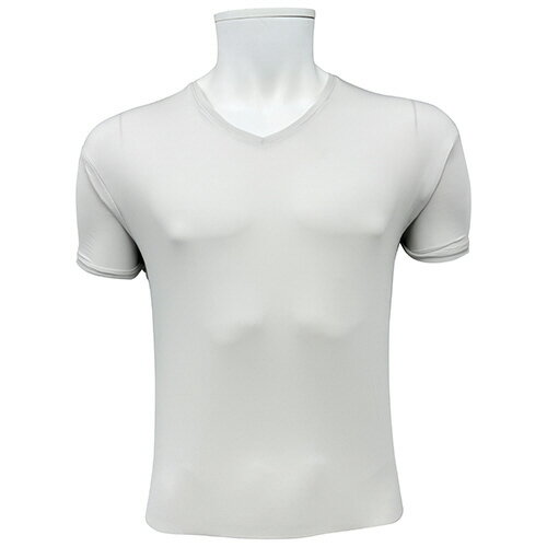 Men'S Wear - SK11 極冷(冷感)ショート 半袖Vネック ホワイトグレー M 522491WG-M
