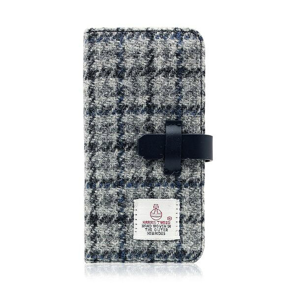 SLG Design iPhone SE3/SE2/8/7用 手帳型ケース Harris Tweed Diary（グレー×ネイビー） SD8120I7