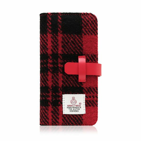 SLG Design iPhone SE3/SE2/8/7用 手帳型ケース Harris Tweed Diary（レッド×ブラック） SD8121I7
