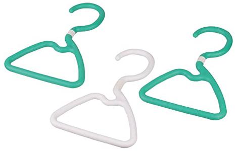 ファッションアイテムハンガー　3本組（エメラルド＆ホワイト） パール金属 HB-509