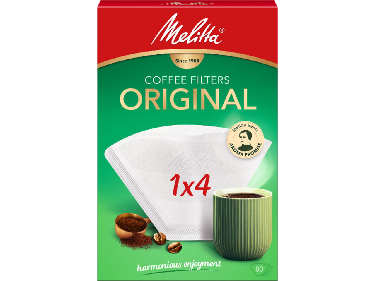 メリタ フィルターペーパー　オリジナル1×4　ホワイト　80枚 PO148W Melitta [PO148W]