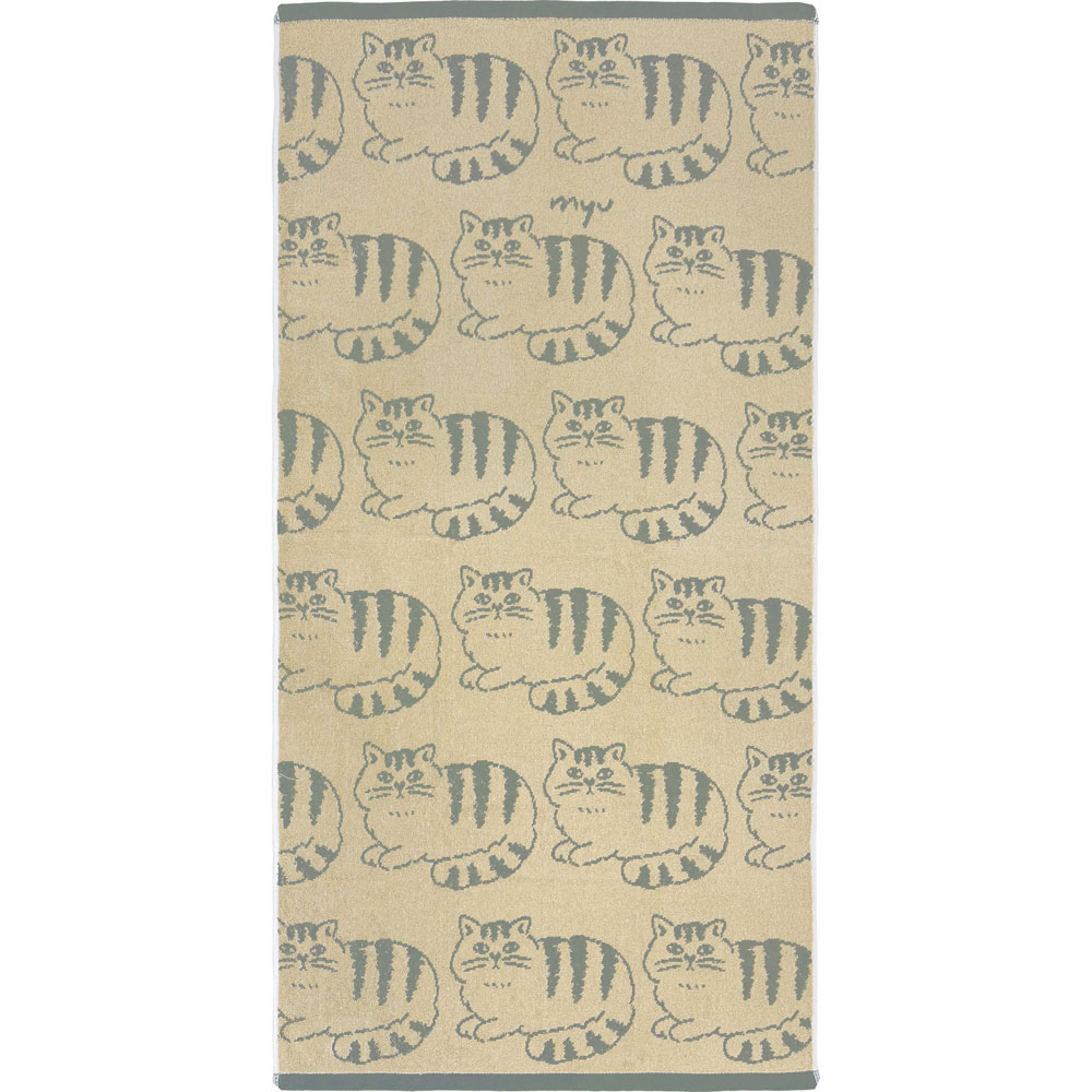 Other - 林(Hayashi) バスタオル シマシマコーディキャット（ベージュ・サイズ：約60×120cm） BP538828 [BP538828]