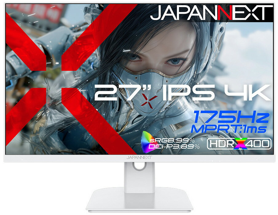 JAPANNEXT ゲーミング液晶ディスプレイ(27型/4K 3840×2160/IPS(TFT)/175Hz/1ms)(ホワイト) JN-IPS27G175U-W