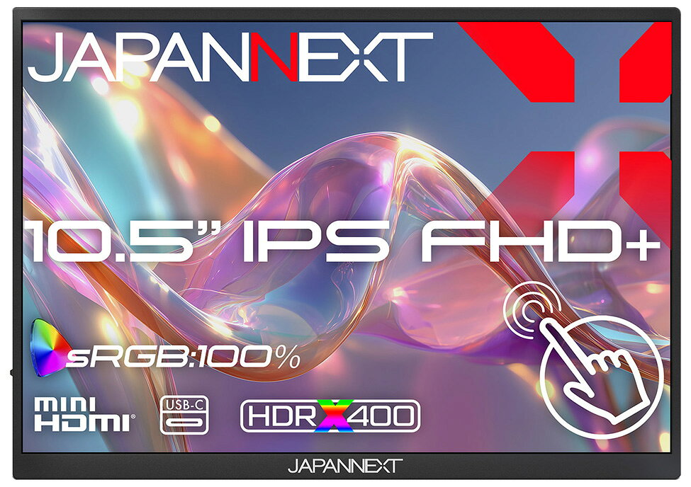 JAPANNEXT モバイル液晶ディスプレイ(10.5型/IPS(ADS)/FullHD+ 1920×1280/60Hz/50ms/タッチパネル)(ブラック) JN-MD-IPST105FP