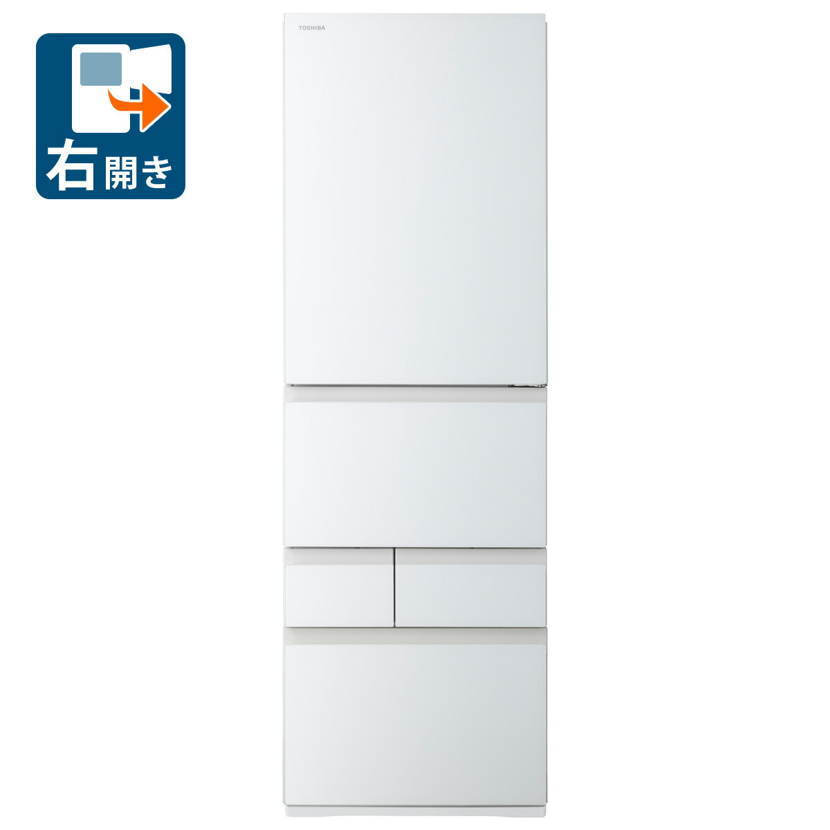 （標準設置料込_Aエリアのみ）東芝 411L 5ドア冷蔵庫（グランホワイト）【右開き】 GR-A41 ...