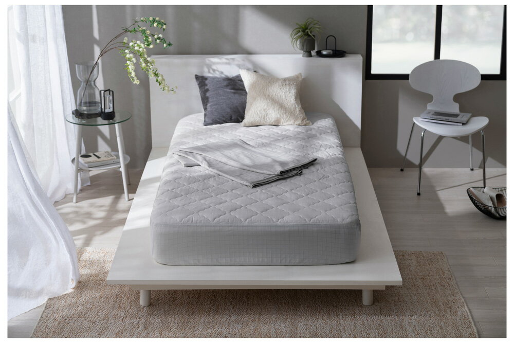 Rakuten - アイリスオーヤマ 冷感敷きパッド一体型ボックスシーツ　セミダブル・120×200cm（グレー） BXP-NPEPS5-SDグレ- IRIS　強冷感敷きパッド一体型ボックスシーツ 冷感持続タイプ [BXPNPEPS5SDグレ]