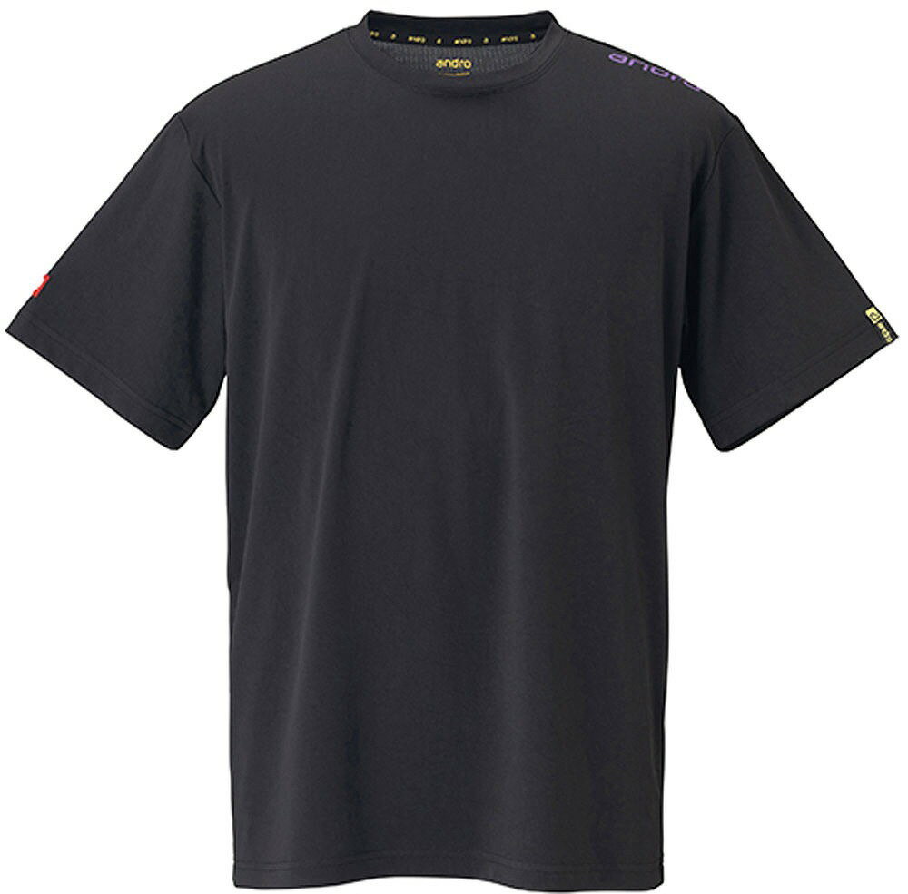 andro（アンドロ） ユニセックス NAPA T-SHIRTS DRY（ブラック×パープル・サイズ：L） AND-300023020-L