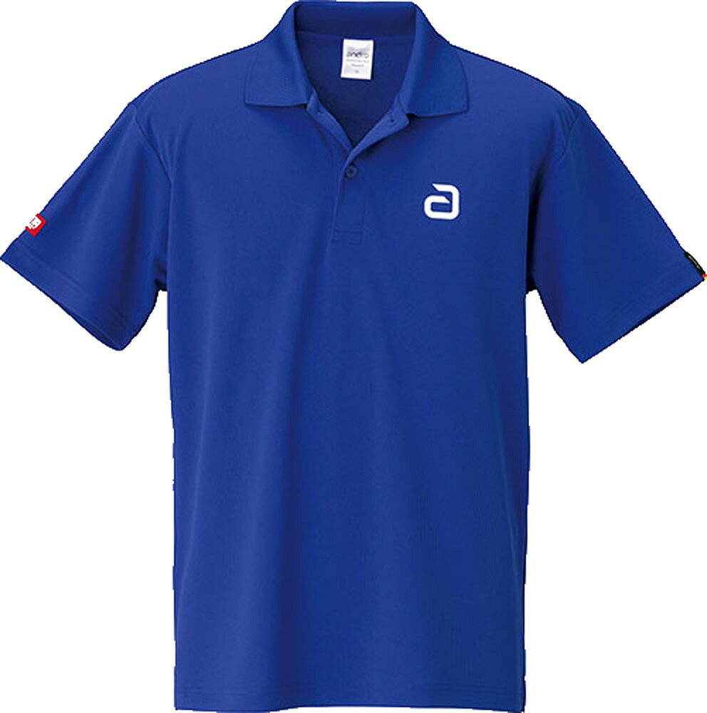 乐天商城 - andro（アンドロ） ユニセックス STANDARD POLO SHIRT（ブルー×ホワイト・サイズ：M） AND-300023024-M
