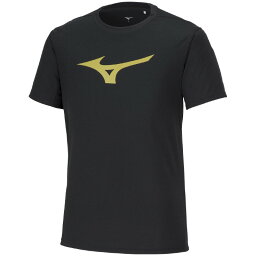 32MAA15590140 ミズノ ジュニア　Tシャツ（ブラック×ゴールド・サイズ：140） MIZUNO