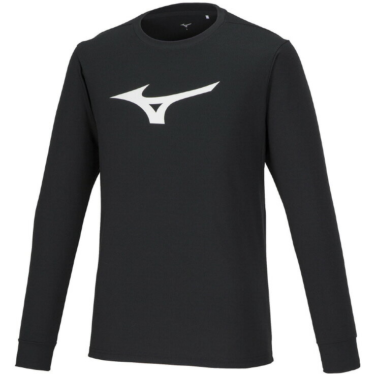 32MAA157092XL ミズノ Tシャツ(長袖)(ブラック×ホワイト・サイズ:2LX) MIZUNO