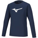 32MAA15780XL ミズノ Tシャツ(長袖)(ドレスネイビー×ホワイト・サイズ:XL) MIZUNO