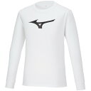 32MAA15701120 ミズノ ジュニア Tシャツ(長袖)(ホワイト×ブラック・サイズ:120) MIZUNO