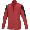 32MCA116622XL ミズノ ソフトニットジャケット（チャイニーズレッド×ブラック・サイズ：2XL） MIZUNO