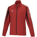 32MCA140622XL ミズノ MCライン ウォームアップジャケット(チャイニーズレッド×ブラック・サイズ:2XL) MIZUNO