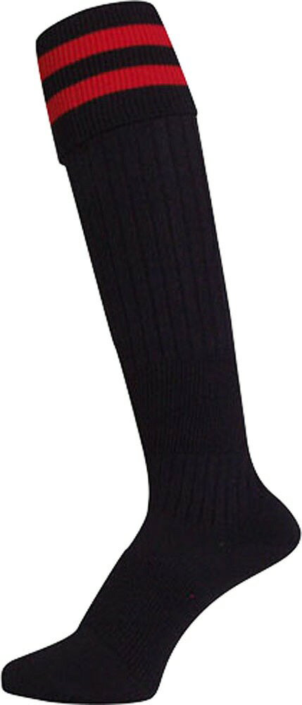Stockings - マイン JRサッカーストッキング ブラック×レッド 16-18cm EBS-206T