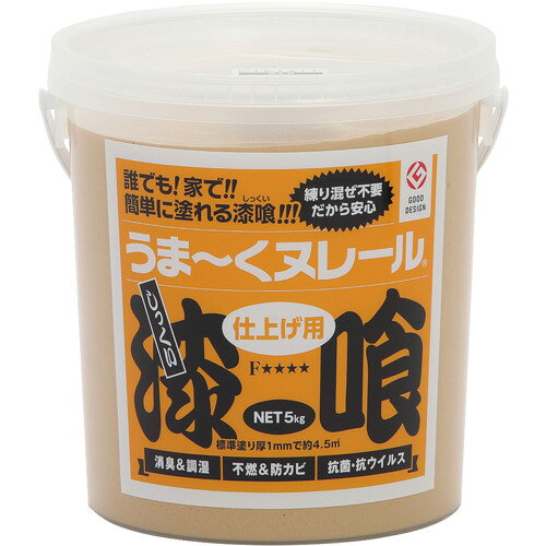 【返品種別B】□「返品種別」について詳しくはこちら□◆どなたでも簡単に塗っていただける本格漆喰です。◆練る手間がなく、容器を開けてすぐ塗れます。◆粉の飛散がなく、最小限の養生で済みます。◆ビニールクロス、石膏ボード、壁紙、古壁等に直接塗れます。◆自然素材が生んだ「健康壁」です。◆シックハウス対応の健康に優しい壁材です。◆室内のホルムアルデヒドを吸収し、再放出させません。◆内外壁、天井、ビニールクロス、古壁(繊維壁、砂壁、京壁)などの壁リフォームに。■　仕　様　■色：黄土色適合下地：石膏プラスターボード、壁紙、古壁(繊維壁、砂壁、京壁、漆喰壁、土壁など)、モルタル・コンクリート(吸水調整要)用。塗布面積：約4.5/缶(1mm厚)[[M2]]容量：5kg認定：日本建築仕上材工業会認定品(登録番号0306004)放散等級区分：F☆☆☆☆認定制度：日本漆喰協会自主認定制度　化学物質放散基準合格品　第1507号[12UN04ニホンプラスタ]日本プラスターアウトドア＞DIY・工具＞化学製品＞接着剤・補修剤