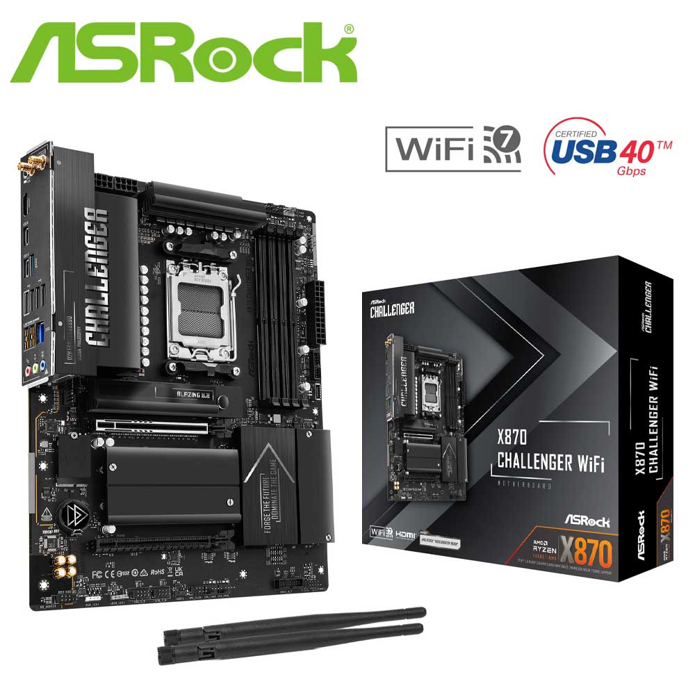 ASRock ASRock X870 Challenger WiFi マザーボード（ブラック） X870CHALLENGERWIFI