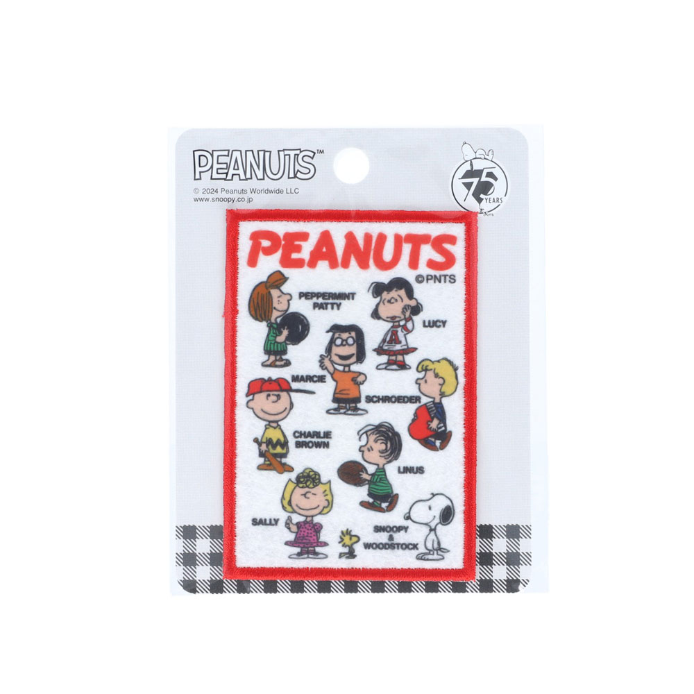 KIYOHARA PEANUTS アイロン接着 プリントワッペン SN 75th ピーナッツ W53×H80mm RIO-3202