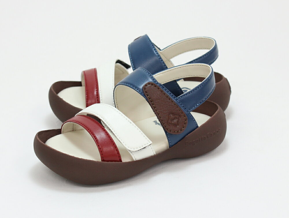KC202-FRA-17 RegettaCanoe キッズ　3色ベルト　フラットサンダル（フランス・サイズ：C11（17.0cm）） リゲッタカヌー