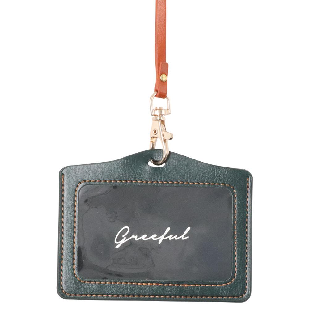 Greeful(グリーフル) Greeful IDホルダー （ダークグリーンxキャメル） BF024466-1A-2E